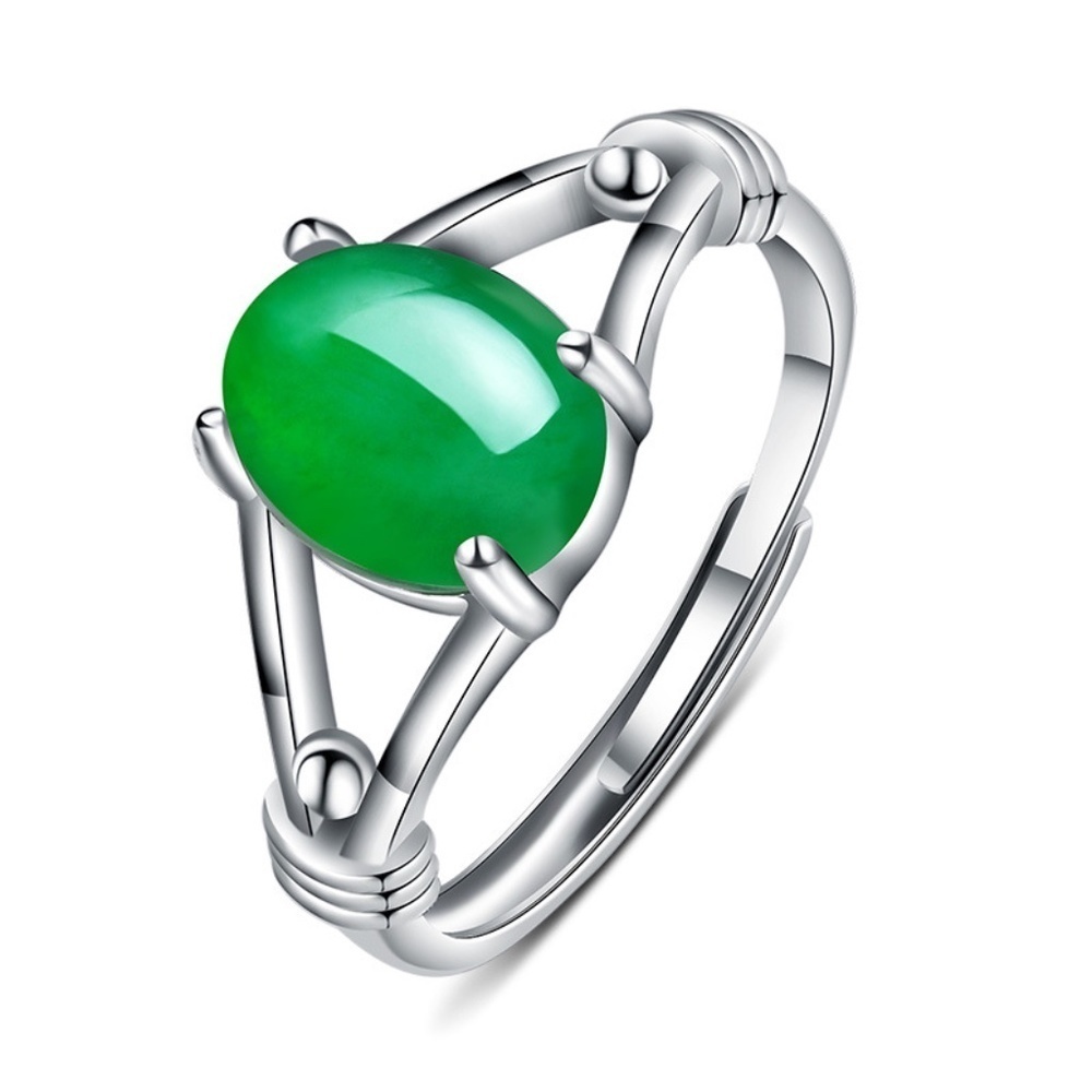 *ATLAS* Silver x Green Fashion Adjustable Ring